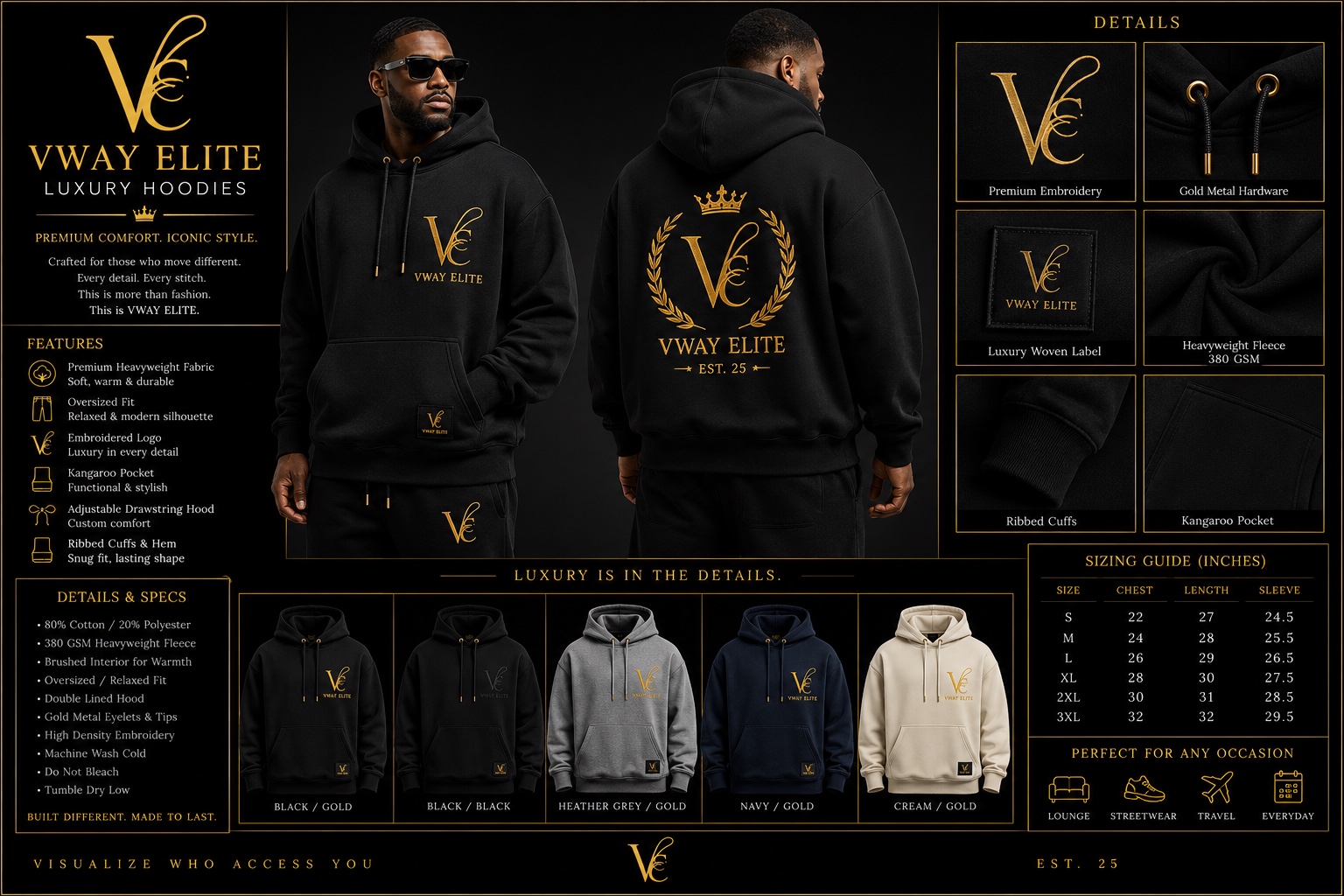The Crown Hoodie design board